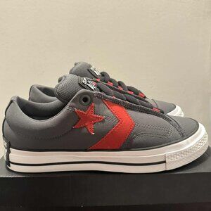 Converse Star Player 76 Puff Casual Shoes Grey-Red-White (A14720C) NEW